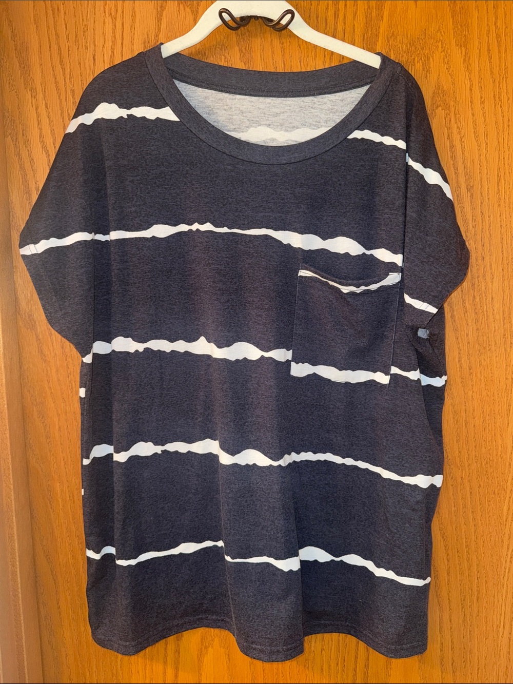 Pair of relaxed fit tees: Ombre grey to black & Black Striped Tee
